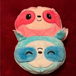 TeeTurtle Reversible Sloth plushie, Pink and Blue Duo